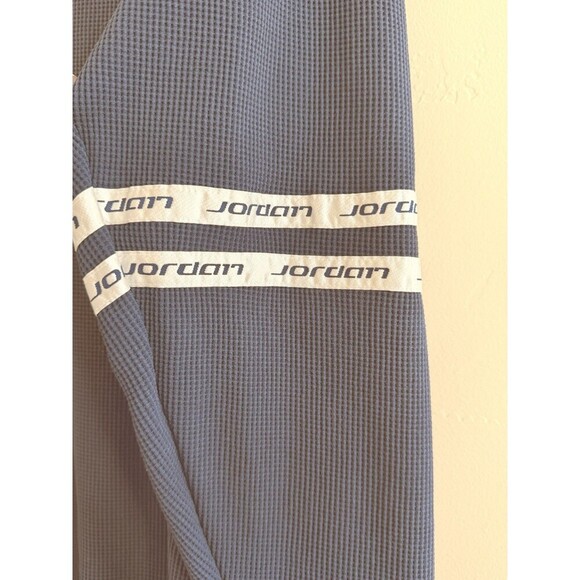 Vintage retro 90s Air Michael Jordan Long Sleeve Shirt waffle knit Size L Blue - Picture 4 of 11